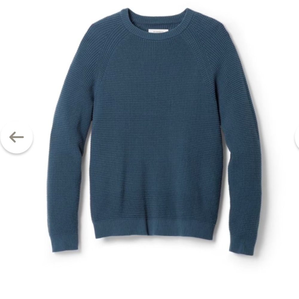 Wallace Lake Waffle Sweater  REI Men’s. Sargasso Sea (blue)